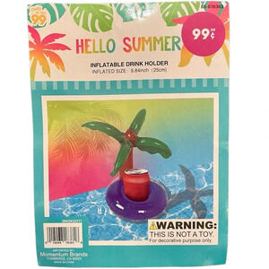15 Pcs Inflatable Drink Holders Floating Cup Holder Palm Tree Pool Party Coaster